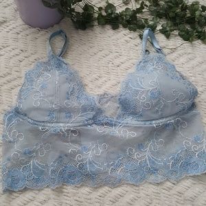 Baby Blue Lace Bralette M/L EUC